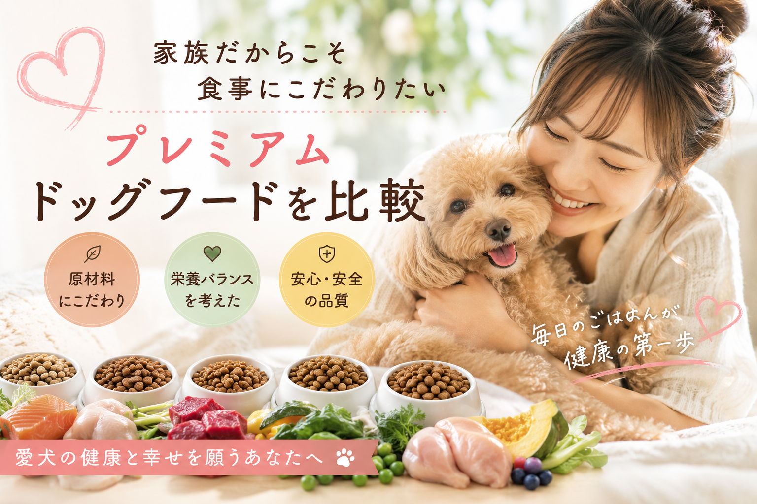 家族だからこそ食事にこだわりたい｜プレミアムドッグフードを比較